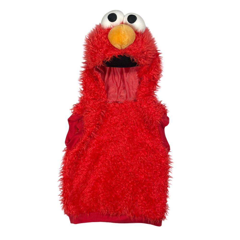 Sesame Street Elmo Costume Toddler Baby One Piece Hooded Sleeveless Pullover 2T